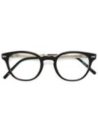 Matsuda Round Frame Glasses, Black, Acetate/titanium