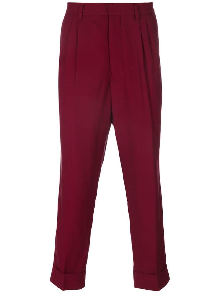 Ami Alexandre Mattiussi Pleated Carrot Fit Trousers - Pink