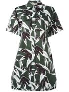 Marni Swash Print Shirt Dress, Women's, Size: 40, Green, Cotton/linen/flax