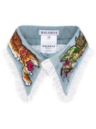 Melampo - Embroidered Collar - Women - Silk/polyester - One Size, Blue, Silk/polyester
