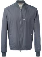 Brunello Cucinelli Chest Pocket Bomber Jacket, Men's, Size: 54, Grey, Nylon/cotton