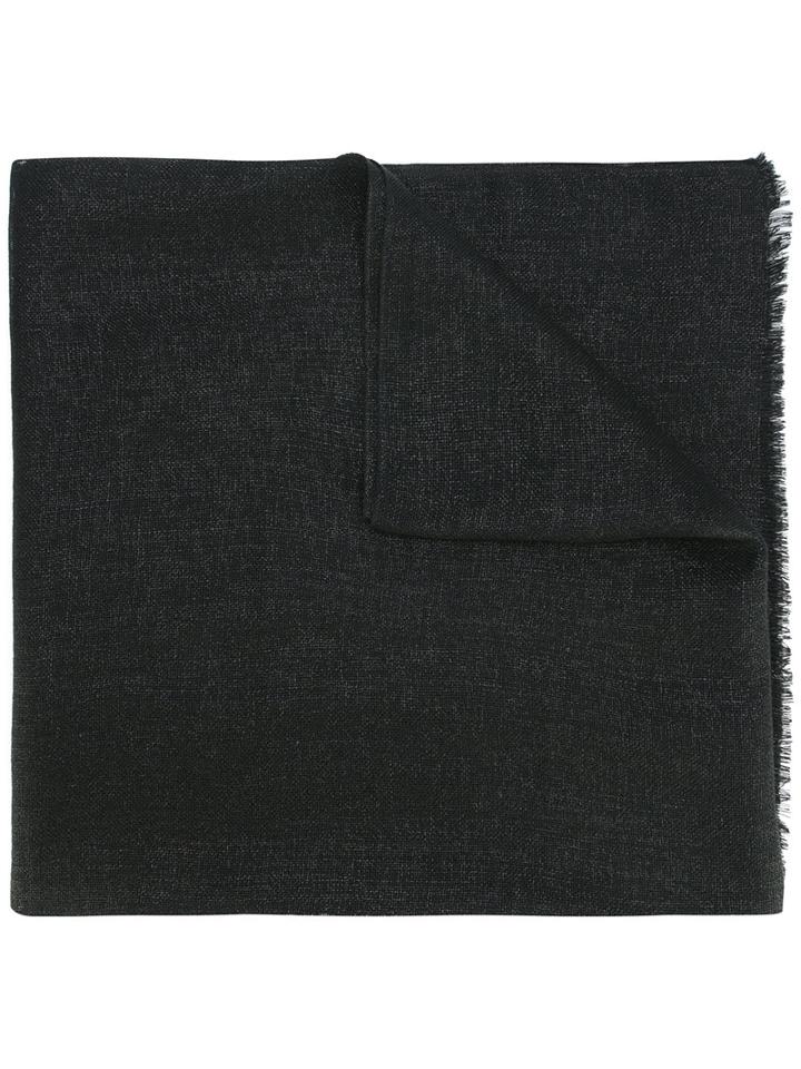 Brunello Cucinelli Frayed Scarf, Women's, Black, Polyester/polyamide/linen/flax