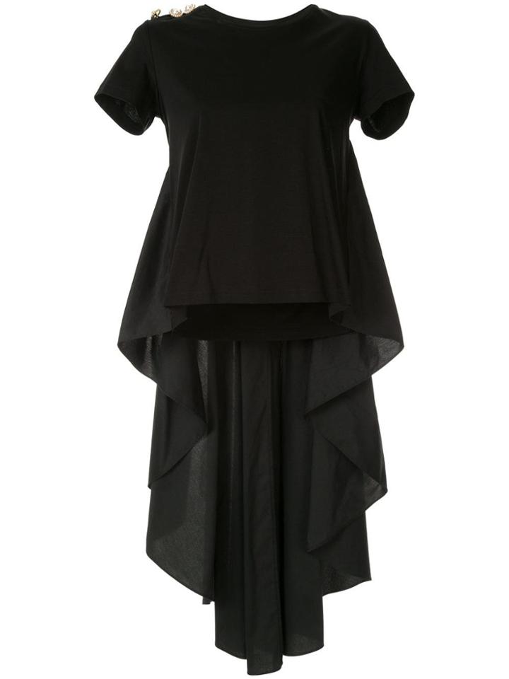 Edward Achour Paris Poplin-panelled T-shirt - Black