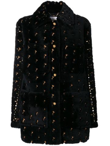 Chloé Embroiled Loose Coat - Black