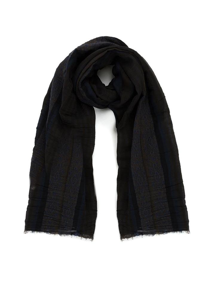 Uma Wang Frayed Stripe Textured Scarf