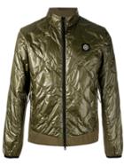 Stone Island Metallic Quilted Jacket, Men's, Size: Large, Green, Polyamide/cotton