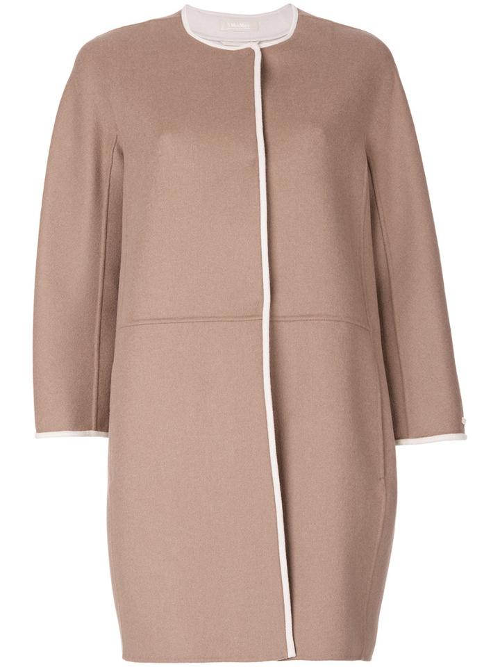 's Max Mara - Single Breasted Coat - Women - Angora/virgin Wool - 44, Nude/neutrals, Angora/virgin Wool