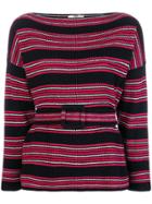 Fendi Long-sleeve Striped Sweater - Pink & Purple