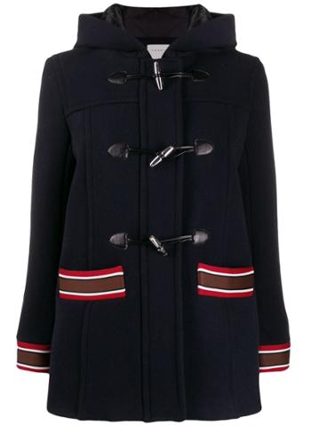 Sandro Paris Faust Duffle Trimmed Coat - Blue