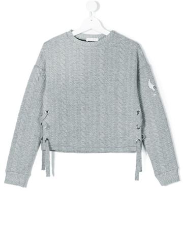 Elsy Cable-knit Detail Sweatshirt - Grey