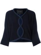 Jay Ahr Rope Trim Cut-out Blouse, Women's, Size: 36, Blue, Polyester/spandex/elastane/nylon