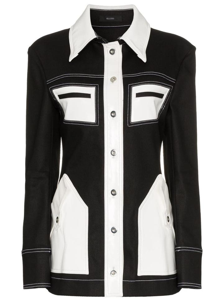 Ellery Spector Contrast Denim Jacket - Black