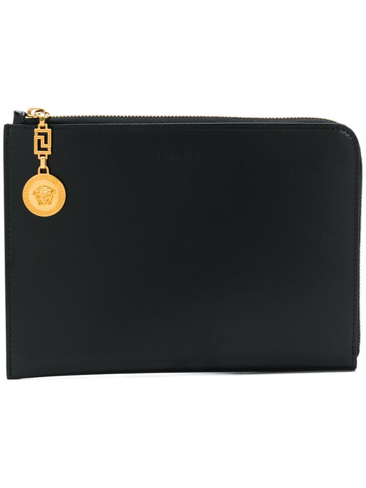 Versace Medusa Lock Clutch Bag - Black