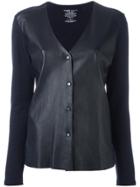 Majestic Filatures Buttoned Leather Jacket - Blue