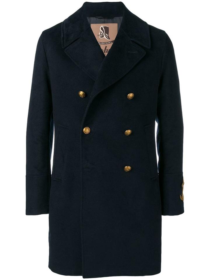 Sealup Double-breasted Coat - Blue