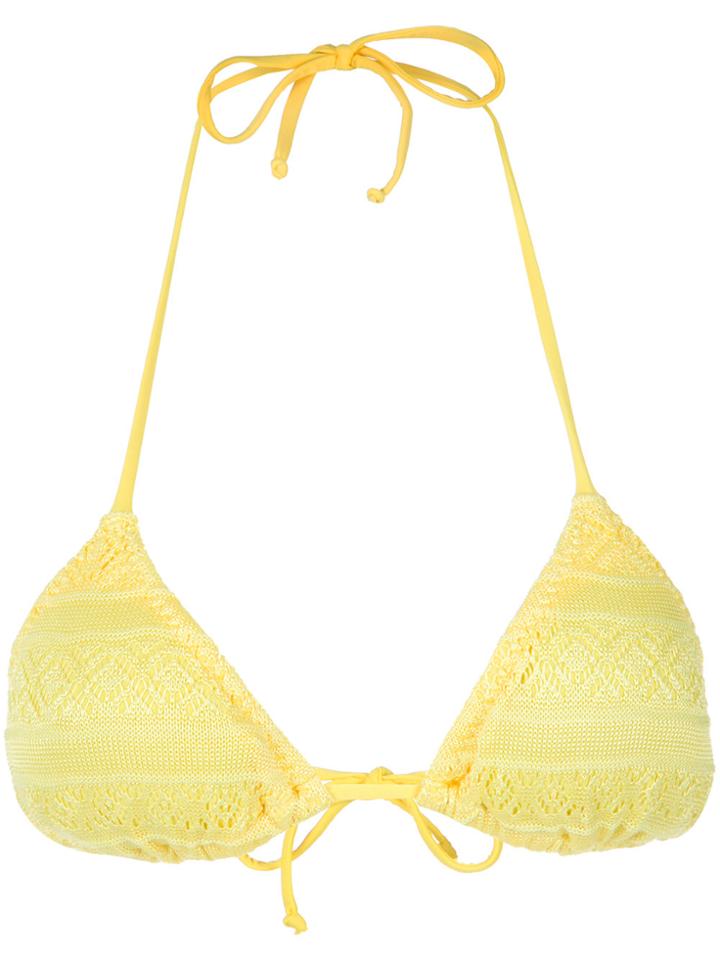 Cecilia Prado Knitted Bikini Top - Yellow & Orange