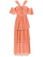 Nk Long Layered Dress - Orange