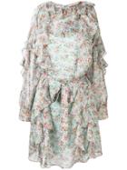 Twin-set Floral Printed Ruffle Dress - Blue