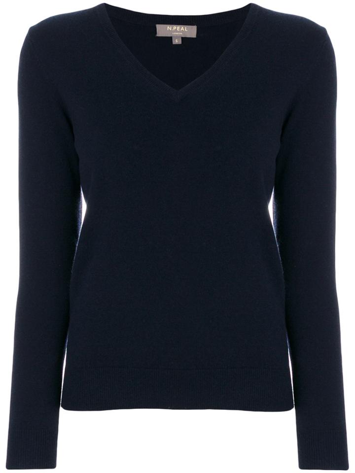 N.peal V-neck Jumper - Blue
