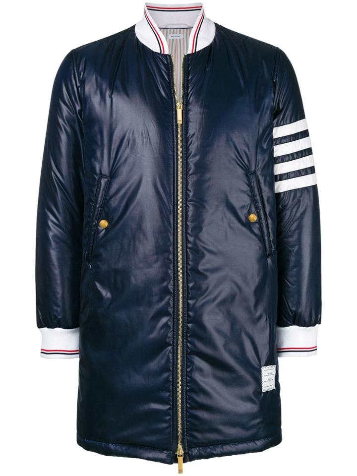Thom Browne 4-bar Down Fill Long Ripstop Bomber - Blue