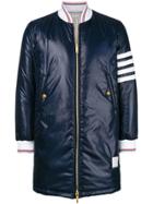 Thom Browne 4-bar Down Fill Long Ripstop Bomber - Blue