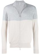 Eleventy Two-tone Zip-up Sweater - Grey