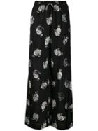 Lanvin Mother And Child Print Palazzo Trousers - Black