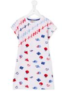 Kenzo Kids Smiley Logo Print T-shirt Dress, Girl's, Size: 8 Yrs, Red