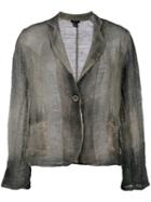 Avant Toi - Overdyed Knitted Blazer - Women - Cotton/linen/flax - S, Green, Cotton/linen/flax