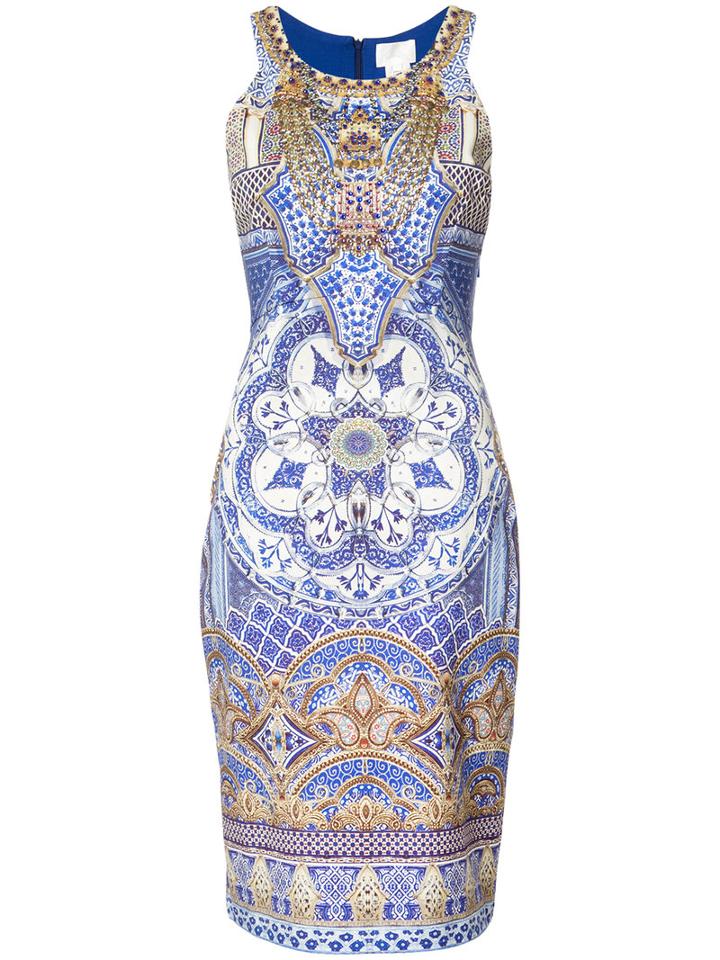 Camilla - Arabesque Print Dress - Women - Nylon/spandex/elastane/rayon - 10, Blue, Nylon/spandex/elastane/rayon