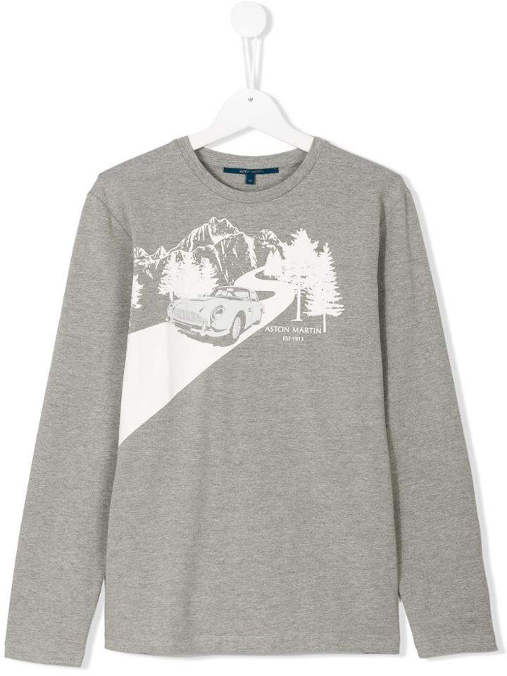 Aston Martin Kids Car Print Long Sleeve T-shirt - Grey