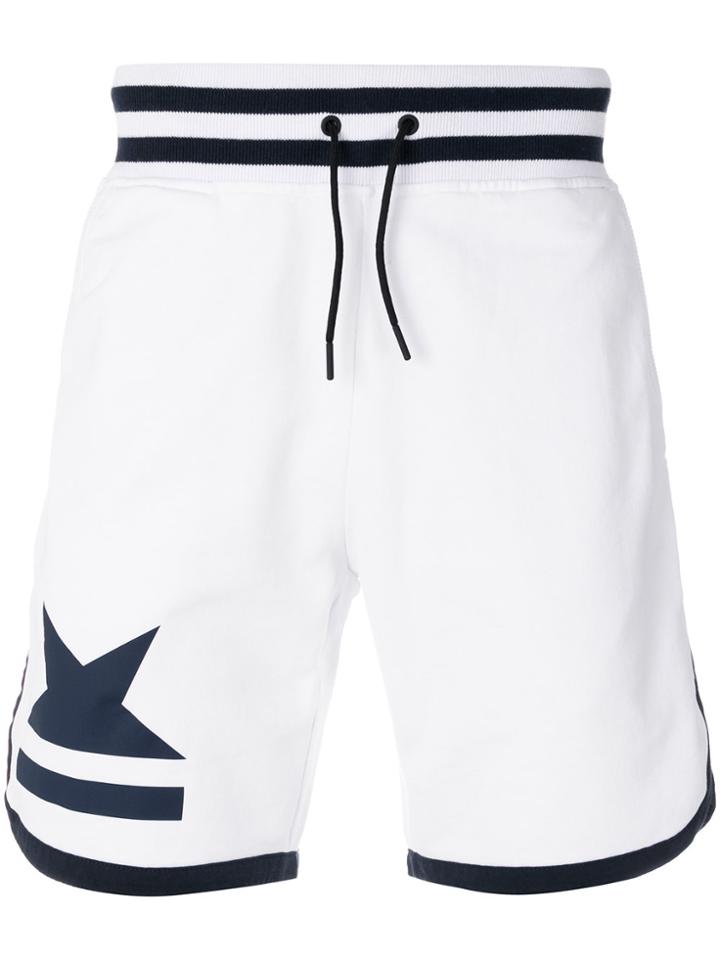 Hydrogen Striped Star Shorts - White