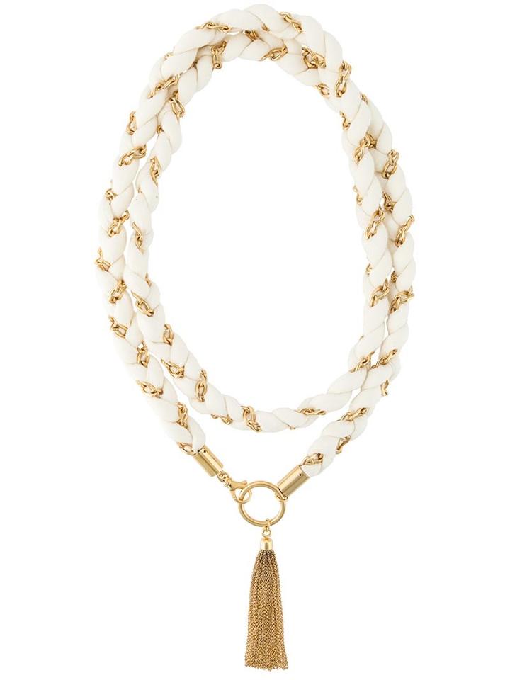 Agnona Braided Tassel Pendant Necklace