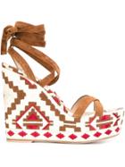 Gianvito Rossi 'cheyenne' Wedge Sandals - Brown