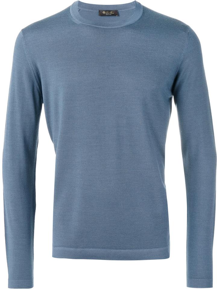 Loro Piana Plain Sweatshirt, Men's, Size: 48, Blue, Silk/virgin Wool