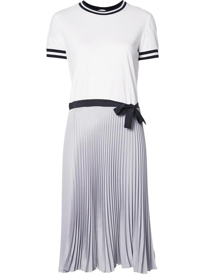 Red Valentino Pleated T-shirt Dress, Women's, Size: Medium, White, Cotton/silk