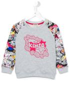 Kenzo Kids Logo Print Sweatshirt, Girl's, Size: 8 Yrs, Grey