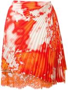 Msgm Asymmetric Pleated Skirt - Orange