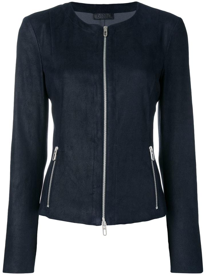 Drome Fitted Leather Jacket - Blue