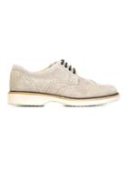 Hogan Rubber Sole Brogues, Men's, Size: 43.5, Grey, Leather/suede/rubber