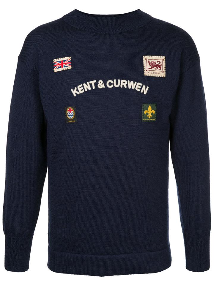 Kent & Curwen Badge Patch Sweater - Blue