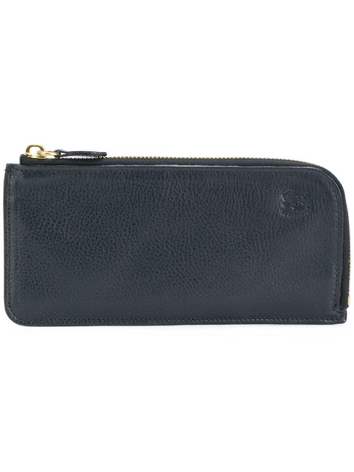 Il Bisonte Embossed Logo Card Holder - Blue