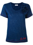 Sonia Rykiel - Floral T-shirt - Women - Cotton - L, Blue, Cotton