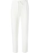 Theory Drawstring Straight Leg Trousers, Women's, Size: 6, White, Triacetate/polyester/polyurethane