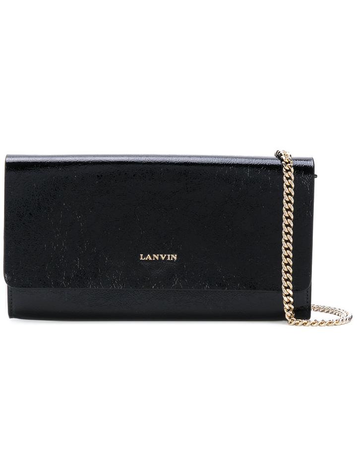 Lanvin - Flap Clutch - Women - Calf Leather/leather - One Size, Black, Calf Leather/leather