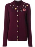 Dolce & Gabbana Button Embellished Cardigan - Pink & Purple