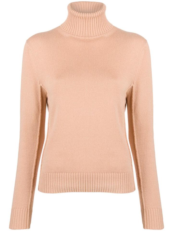 Chloé Ribbed Turtle Neck Jumper - Pink & Purple