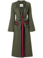 Bazar Deluxe Embellished Striped Coat - Green