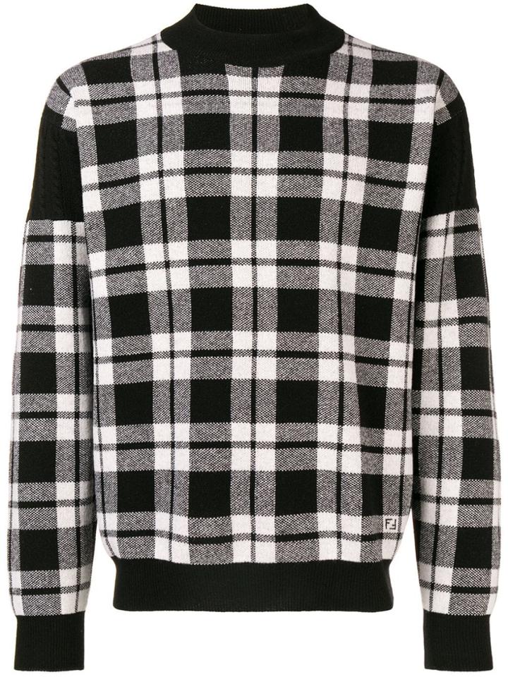 Fendi Check Long-sleeve Sweater - Black