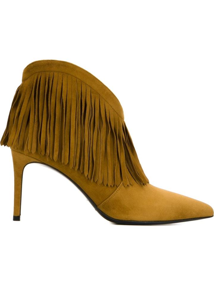 Saint Laurent 'paris' Ankle Boots - Brown